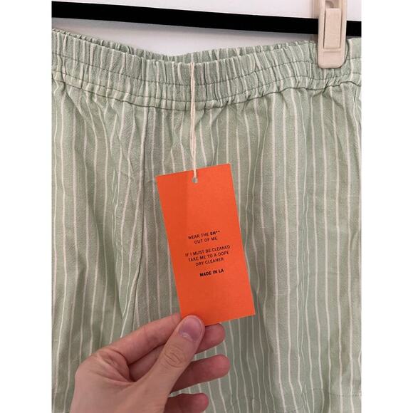 La Detresse NWT Mint Green & White Striped Cool Girl Pull On Boxer Shorts - Picture 2 of 5